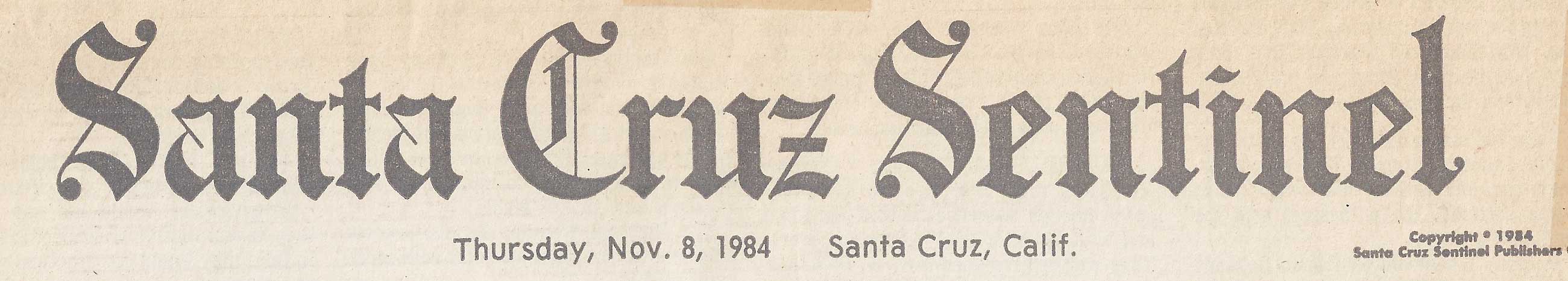 Santa Cruz Sentinel banner