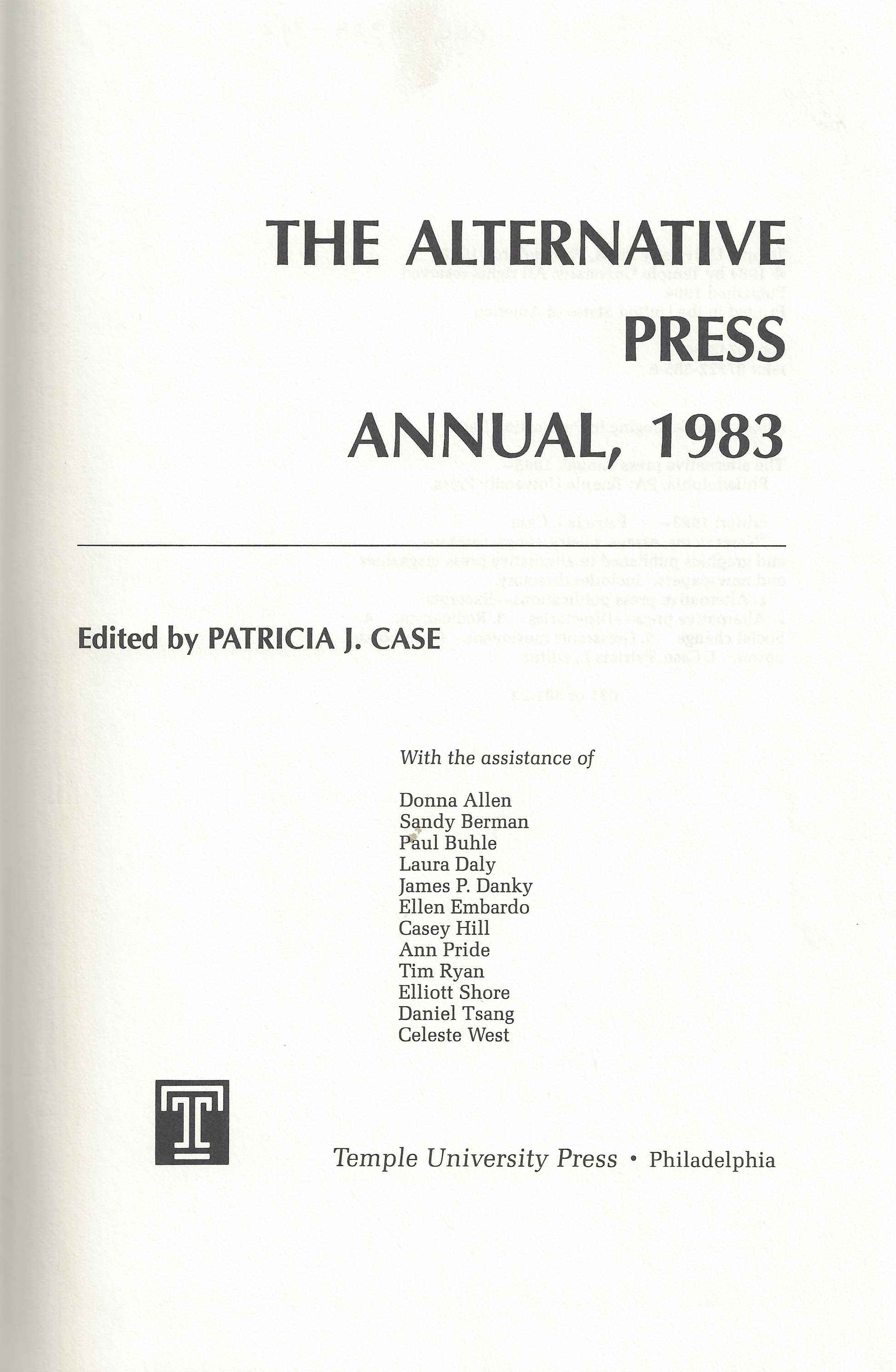 Alternative Press Annual title page